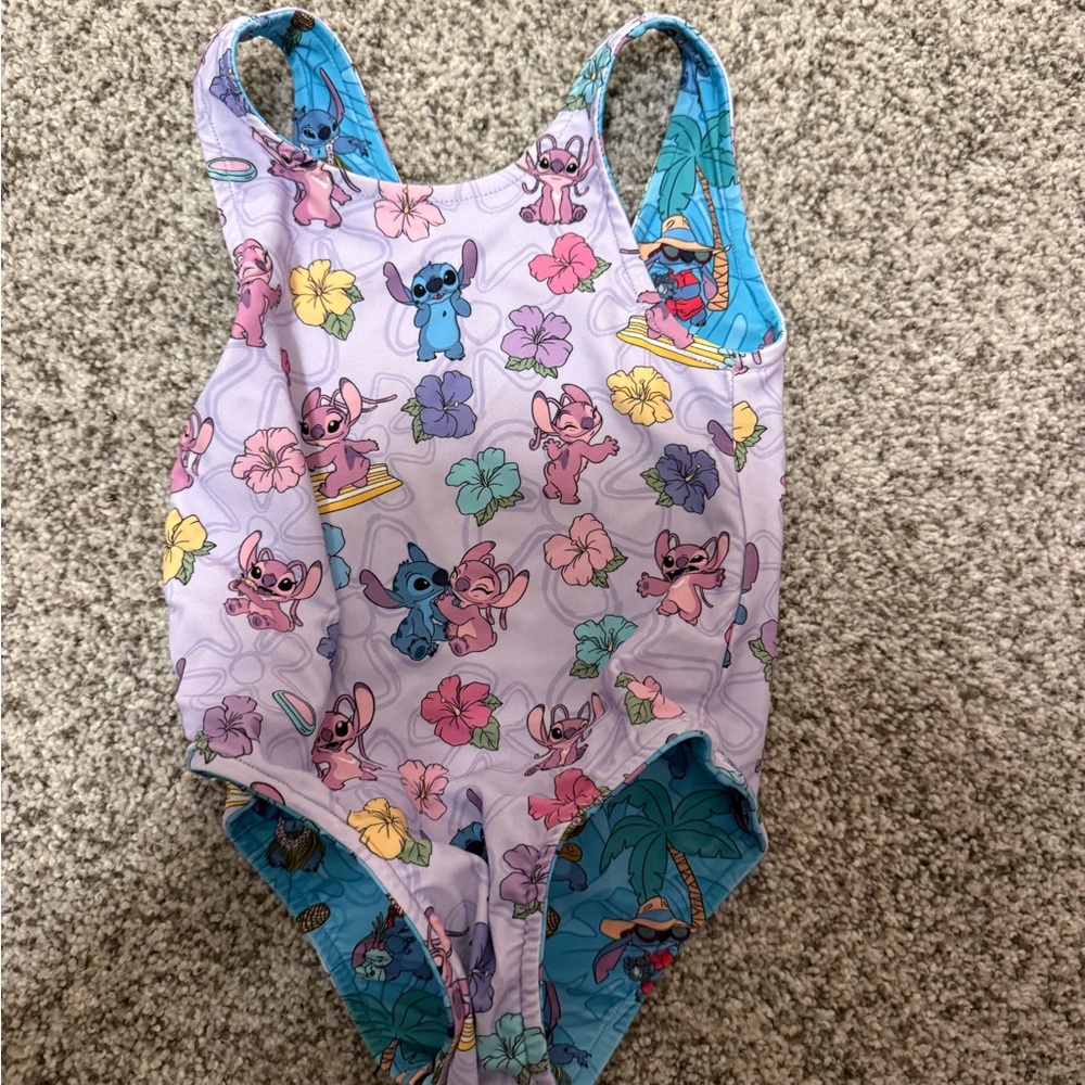 Posh Peanut Lavender Floral & Character One-Piece Swimsuit